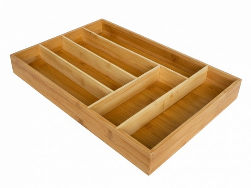 Professional-grade Bamboo Drawer Organizer with Multiple Compartments - Eco-friendly Kitchenware